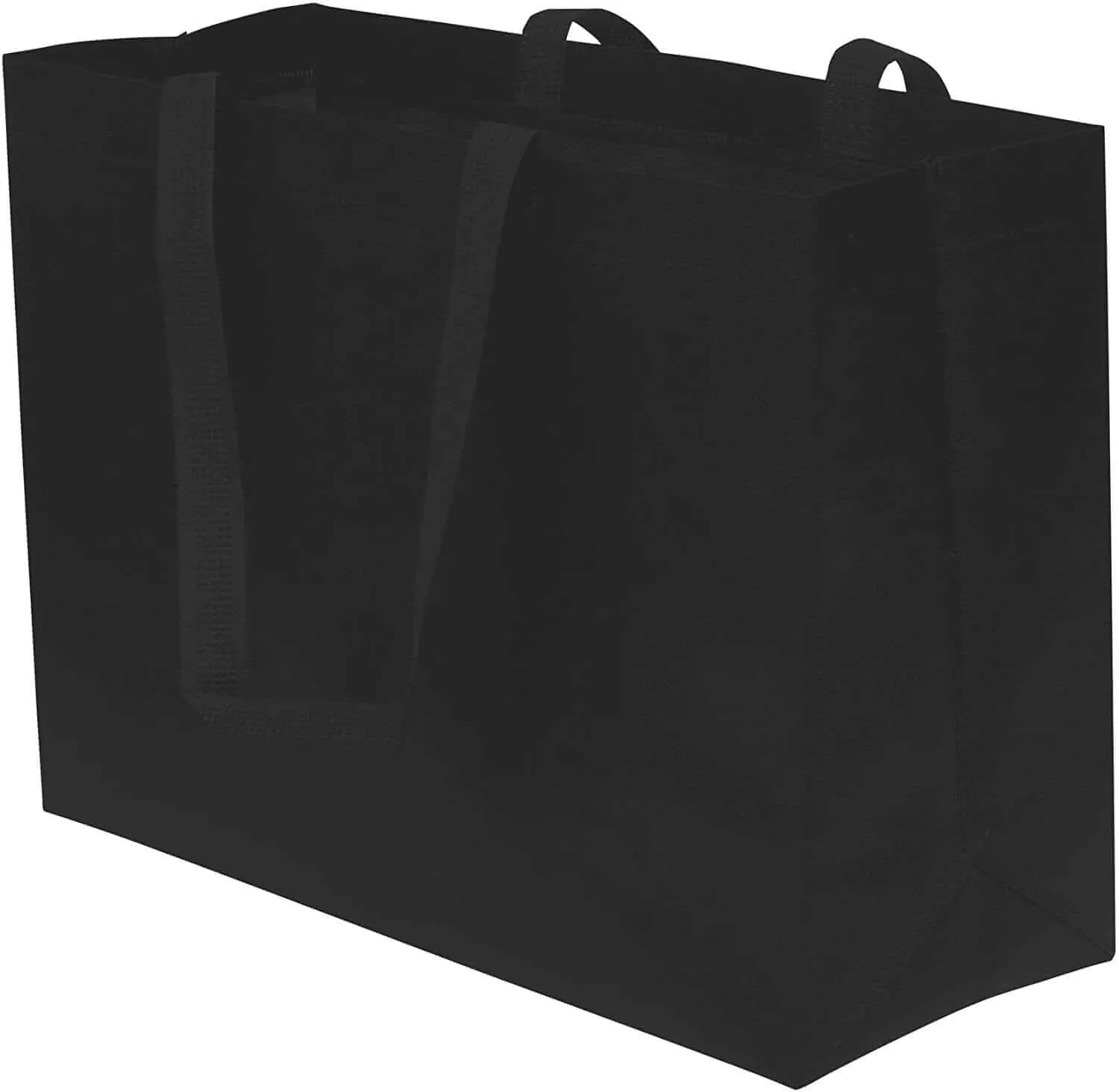 16x6x12 Large Black Heat Sealed Reusable Fabric Bags