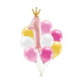 1st Birthday Pink Balloon Set