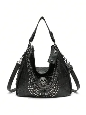 2024 Skull Design Shoulder Bag: Simple, Versatile, and Transformable