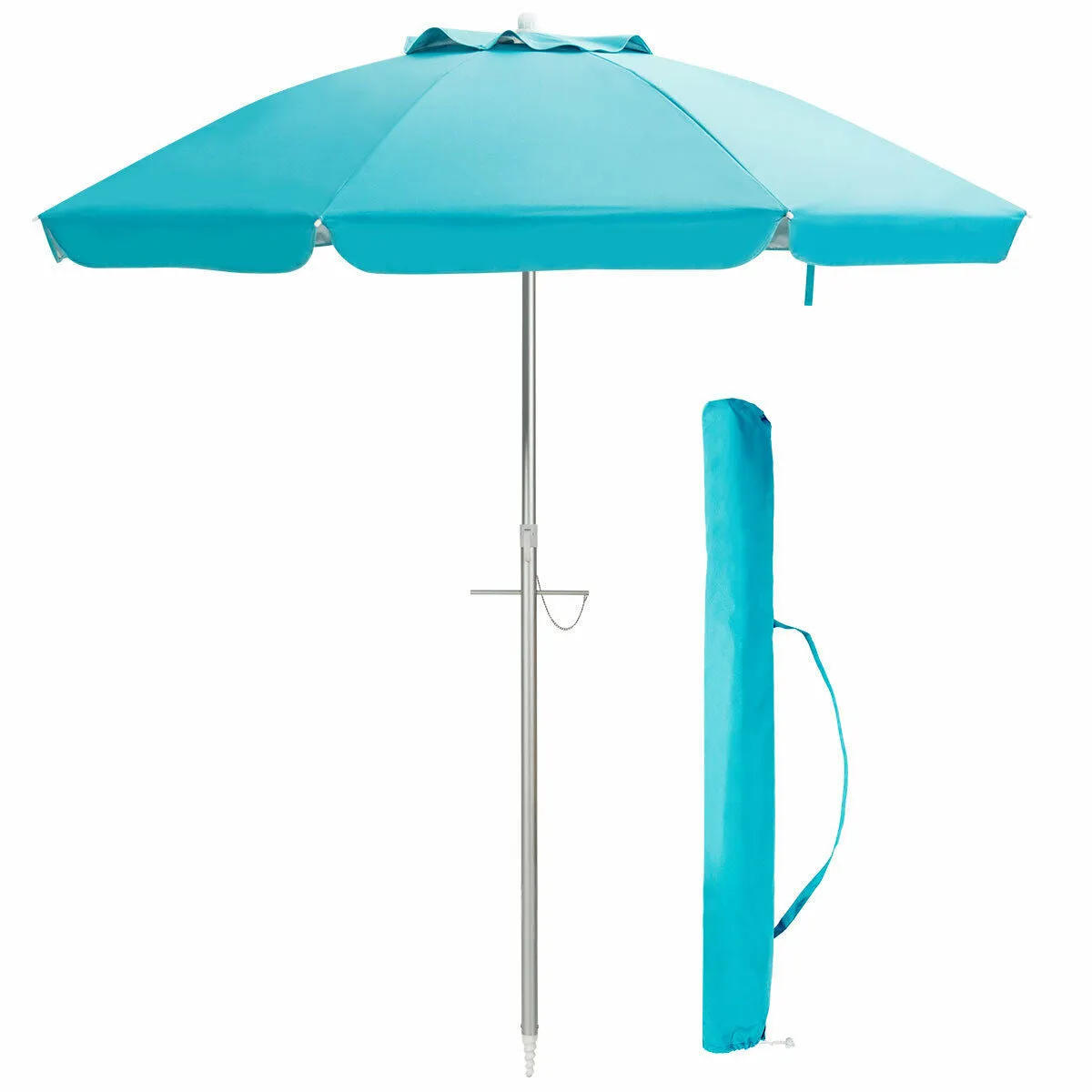 2m Sun Umbrella - Tilts with UPF 50  Protection-Blue