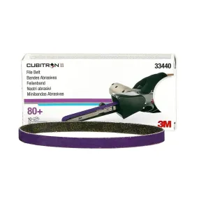 3M 33440 Cubitron II File Belt 80  10mmx330mm (3/8"x13") 10 belts/cart 5 cart/case