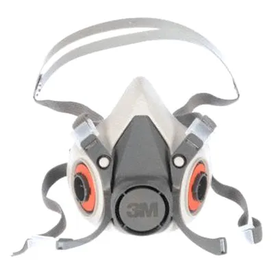 3M 6000 Half Face 4 Point Adjustable Reusable Respirator - Gray, Large