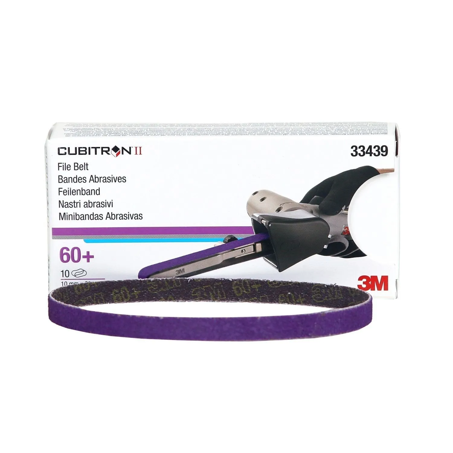 3M Cubitron II File Belt 10mm x 330mm 60  Grade 33439 10 Pack