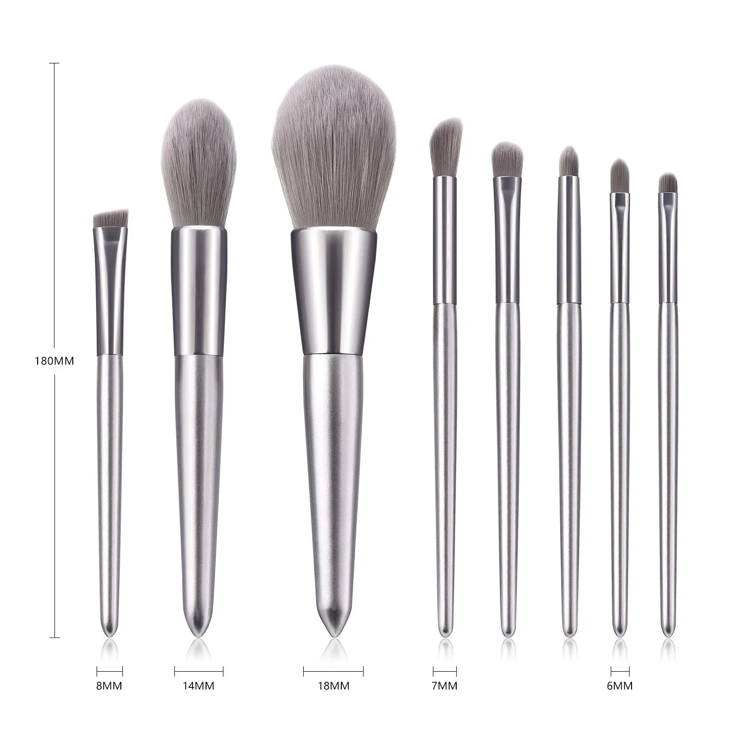 8 Piece Platinum Pro Sleek Brush Set - MQO 12 pcs