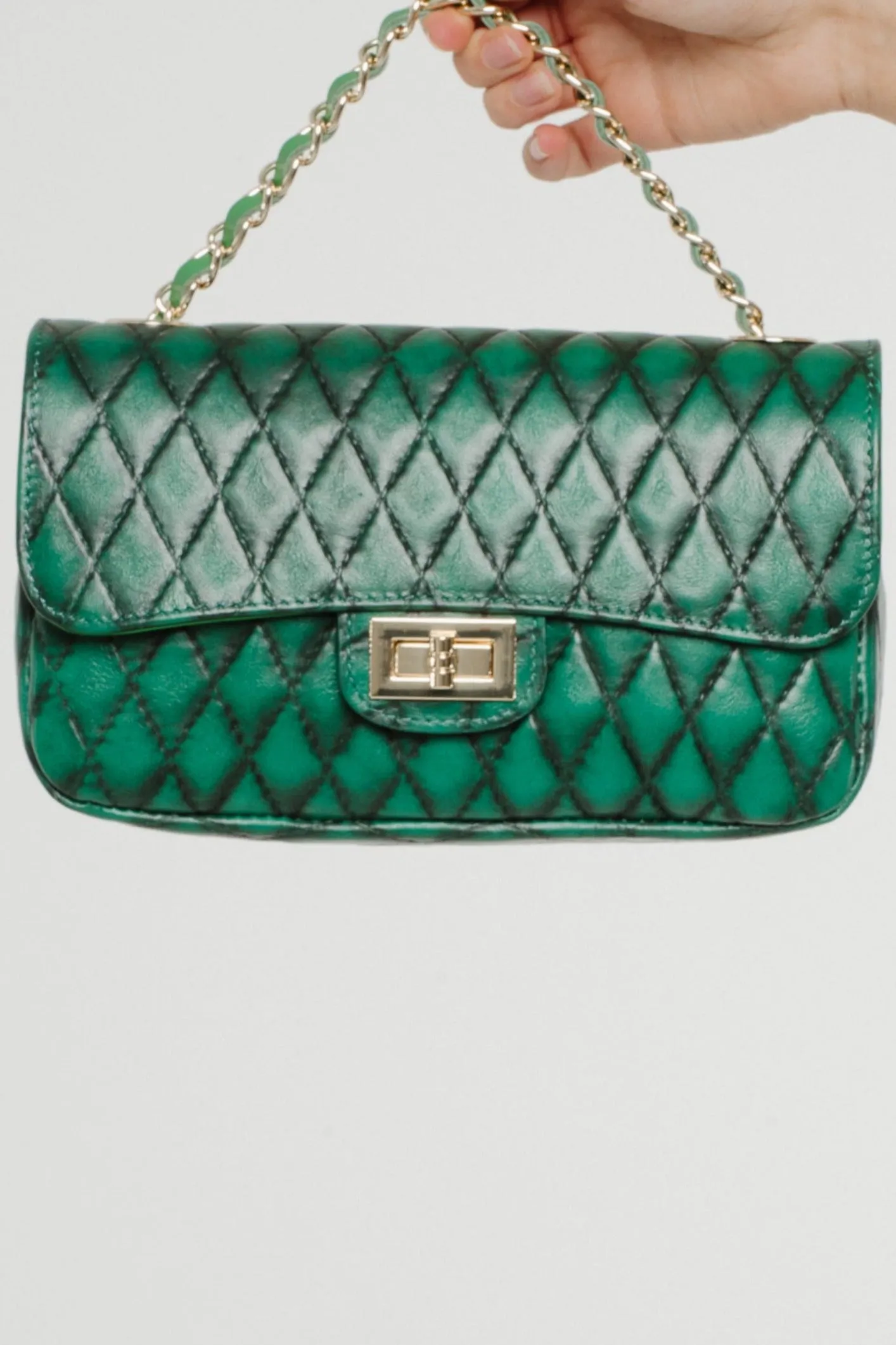 Amber Quilted Bag In Green