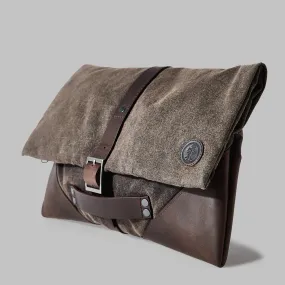 Anslow Brown Waxed Cotton Clutch