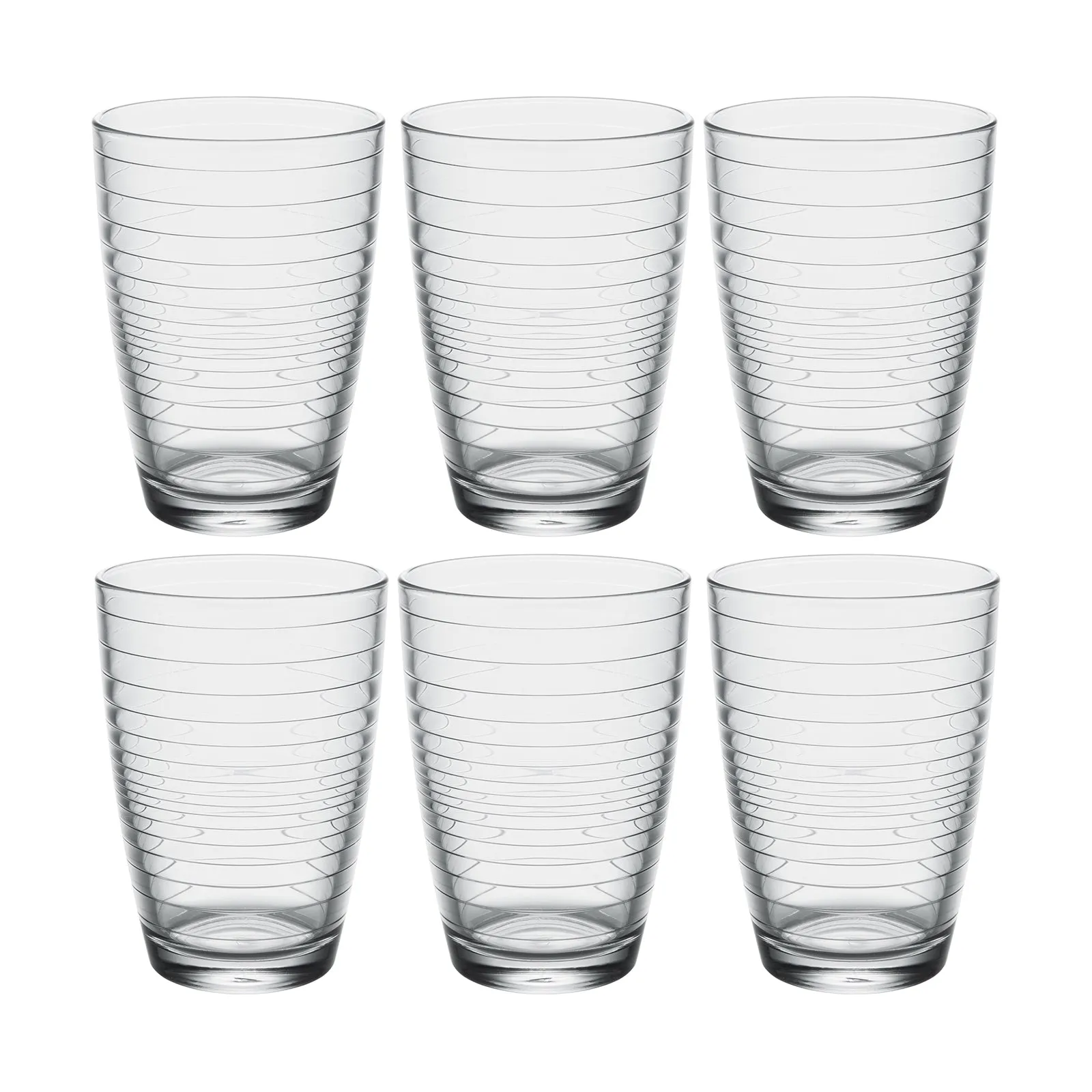 Apollon Modern Clear Glass Tall Iced Tea Cups, Drinking Glasses Water Juice Soda Beverage Tumblers, Set of 6, 14 fl oz