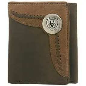 Ariat Tri fold Wallet- Brown /Lite-Tan WLT3103A