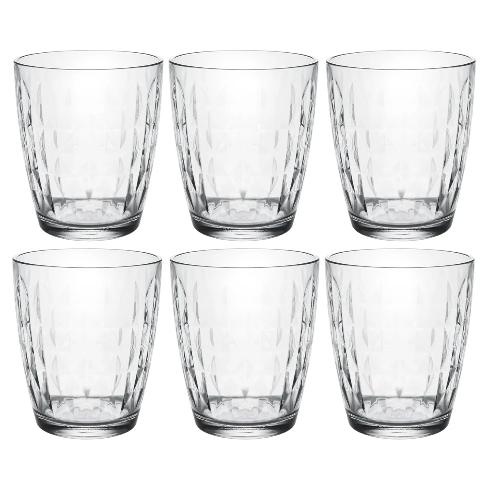 Artemis Modern Clear Glass Iced Tea Cups, Drinking Glasses Water Juice Soda Beverage Tumblers, Set of 6