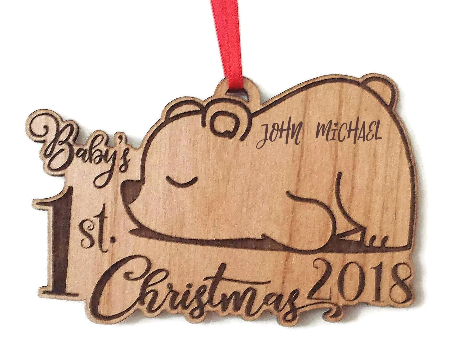 Baby First Christmas Ornament for Baby's 1st Christmas Baby Girl Or Baby Boy Cute Personalized Polar Bear My First Christmas 2020 Gift Idea