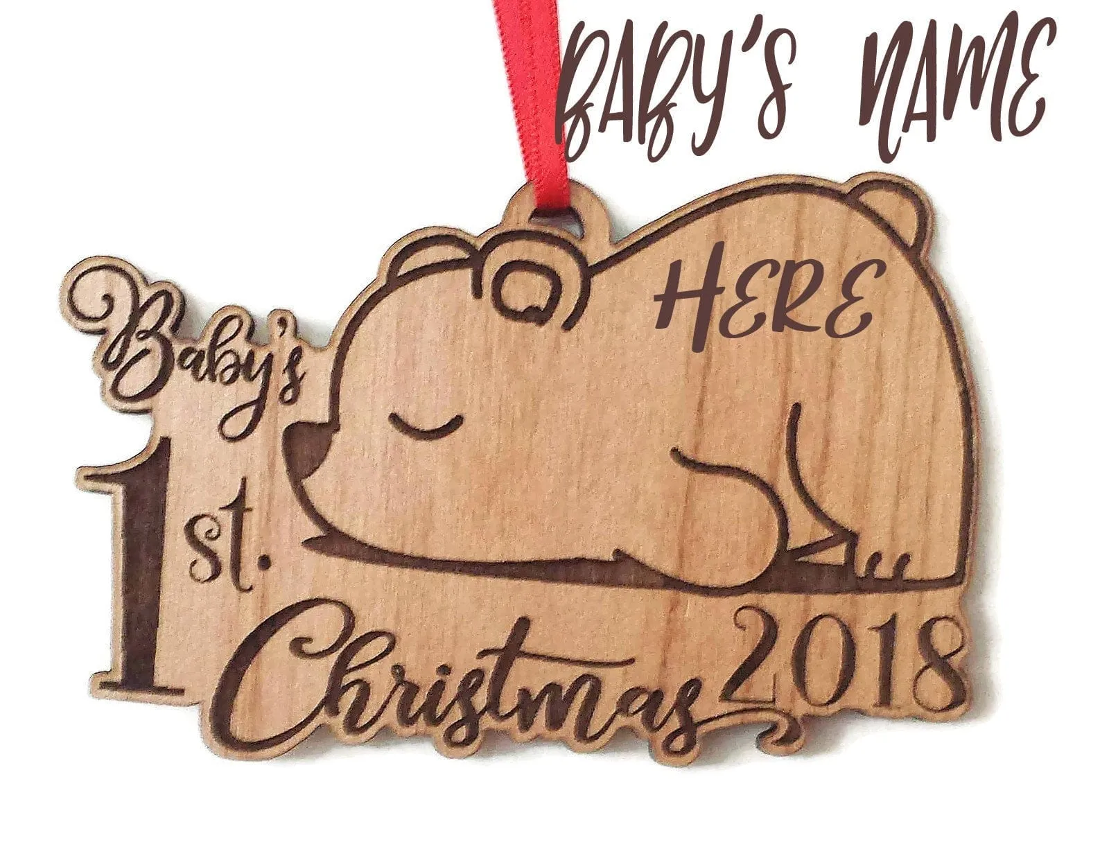 Baby First Christmas Ornament for Baby's 1st Christmas Baby Girl Or Baby Boy Cute Personalized Polar Bear My First Christmas 2020 Gift Idea