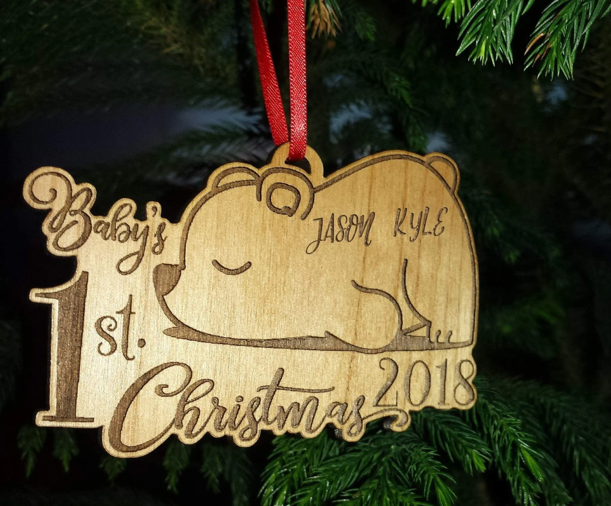 Baby First Christmas Ornament for Baby's 1st Christmas Baby Girl Or Baby Boy Cute Personalized Polar Bear My First Christmas 2020 Gift Idea