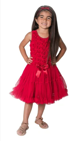 Baby Girls and Little Girls Burgundy Ruffle Tutu Dress