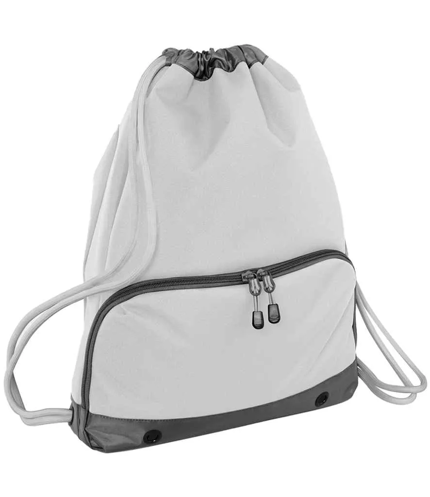 BagBase Athletic leisure Gym sack with zip compartment.