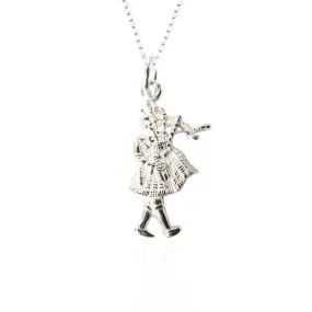 Bagpiper Pendant in Silver