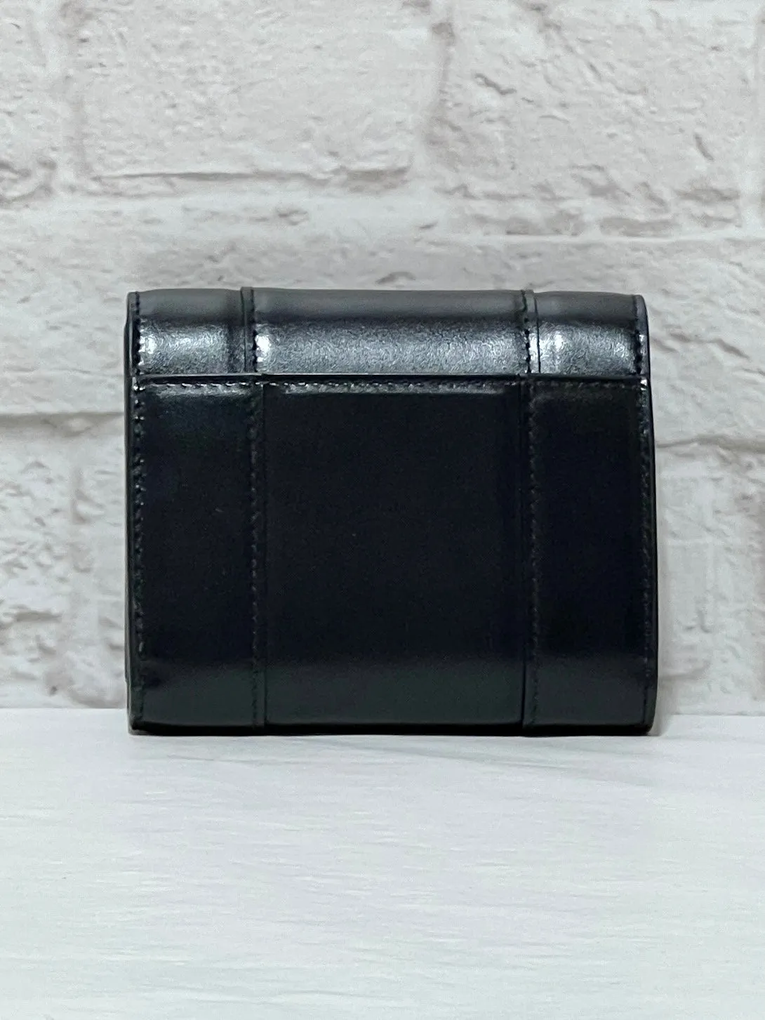 Balenciaga B Trifold Smooth Leather Wallet, Black