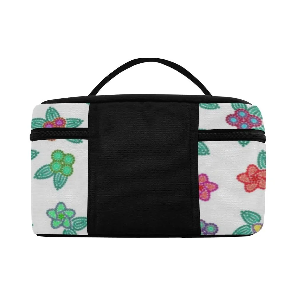 Berry Flowers White Cosmetic Bag/Large