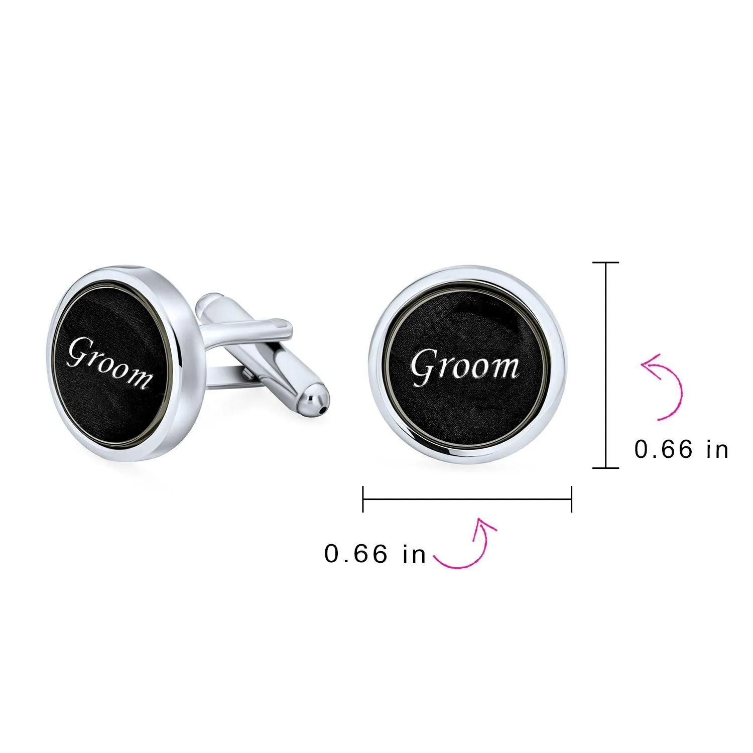 Best Men Round Black Shirt Cufflinks Groomsmen Wedding Gift Brass