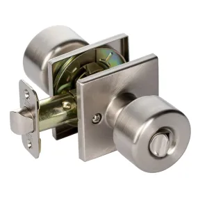 BHP 44215SN BHP Union Square Modern Flat Bed/Bath Privacy Door Knob Interior Handle with Square Rose in Satin Nickel