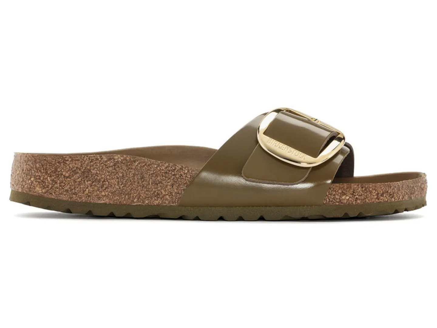 Birkenstock: Madrid Big Buckle High Shine Mud Green