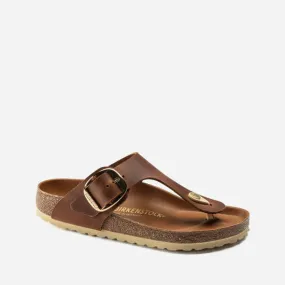 Birkenstock Women's Gizeh Big Buckle Oiled Nubuck Leather (Cognac)