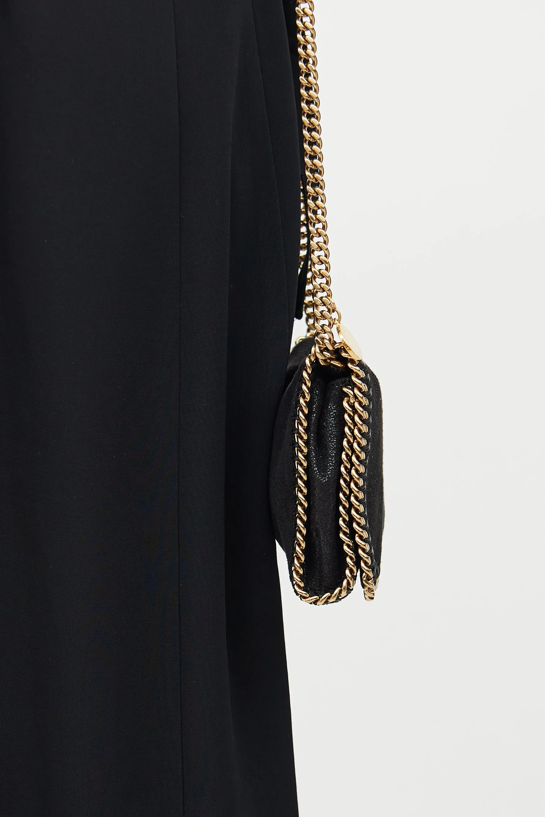 Black & Gold Mini Falabella Shoulder Bag