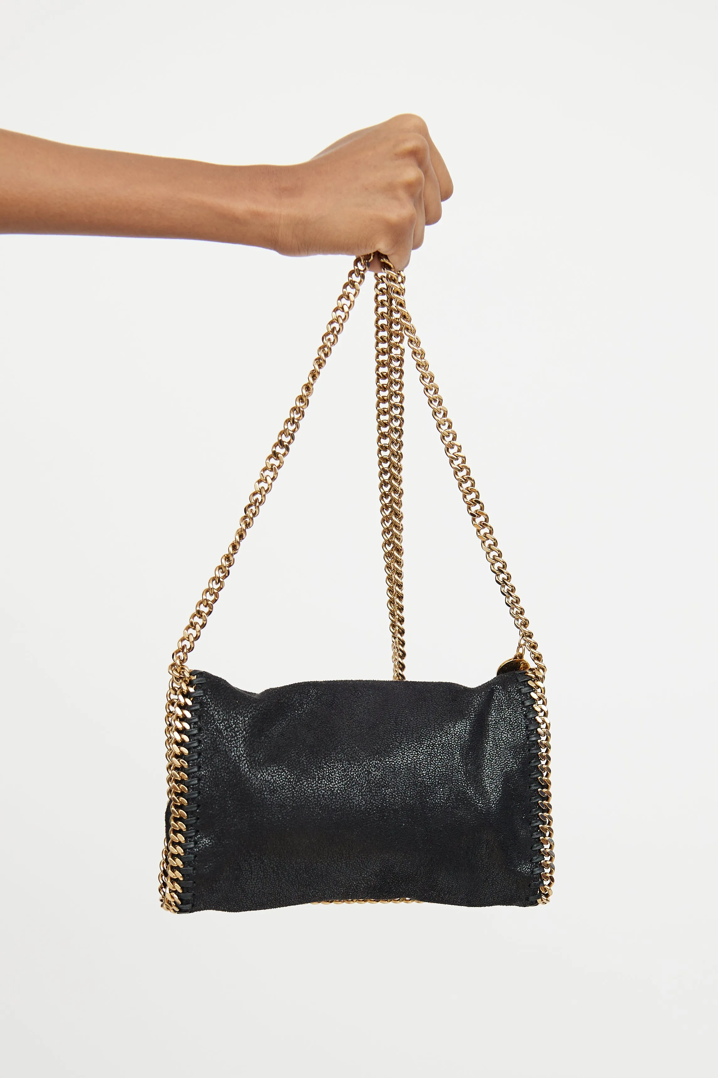 Black & Gold Mini Falabella Shoulder Bag