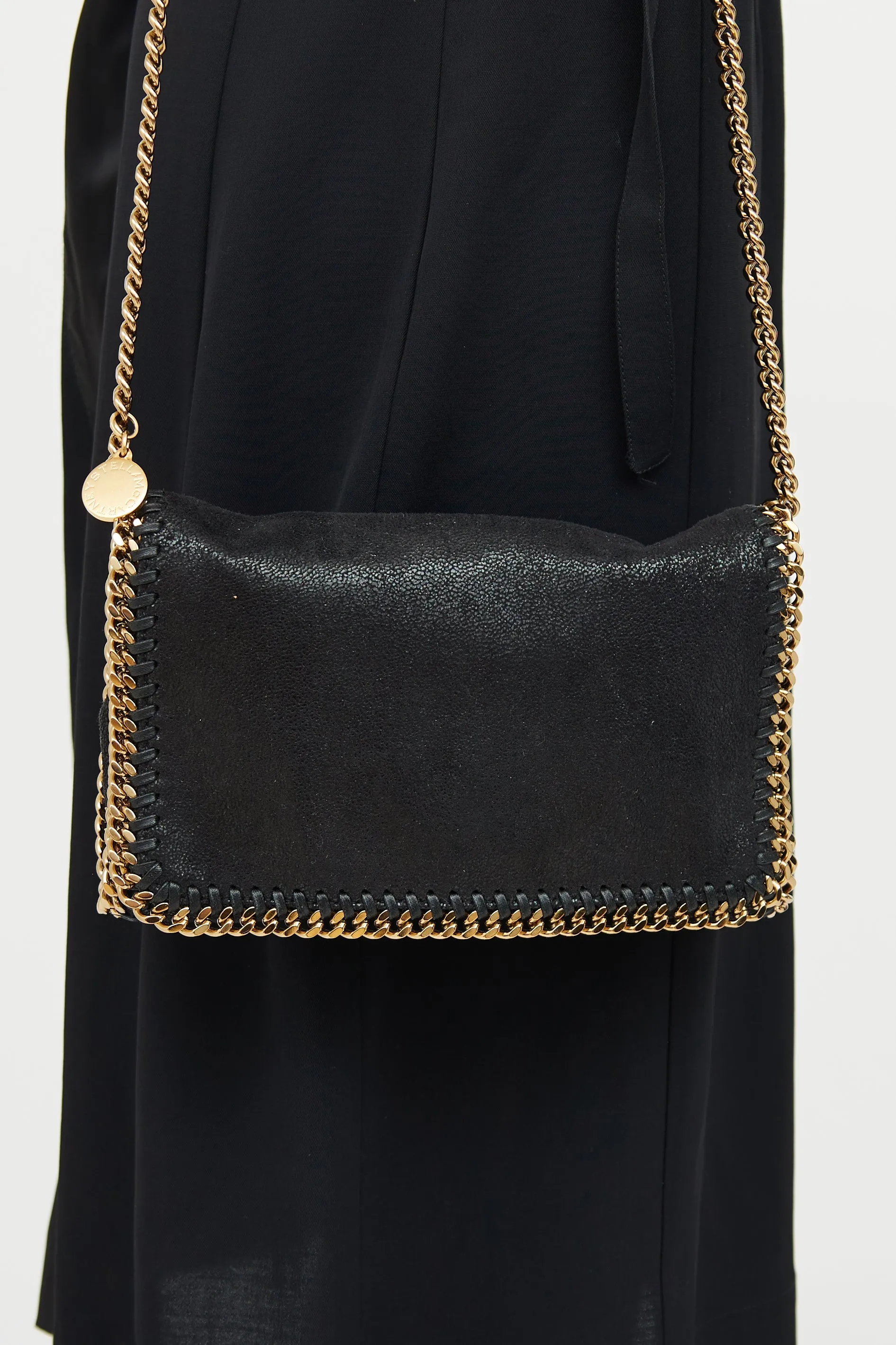 Black & Gold Mini Falabella Shoulder Bag