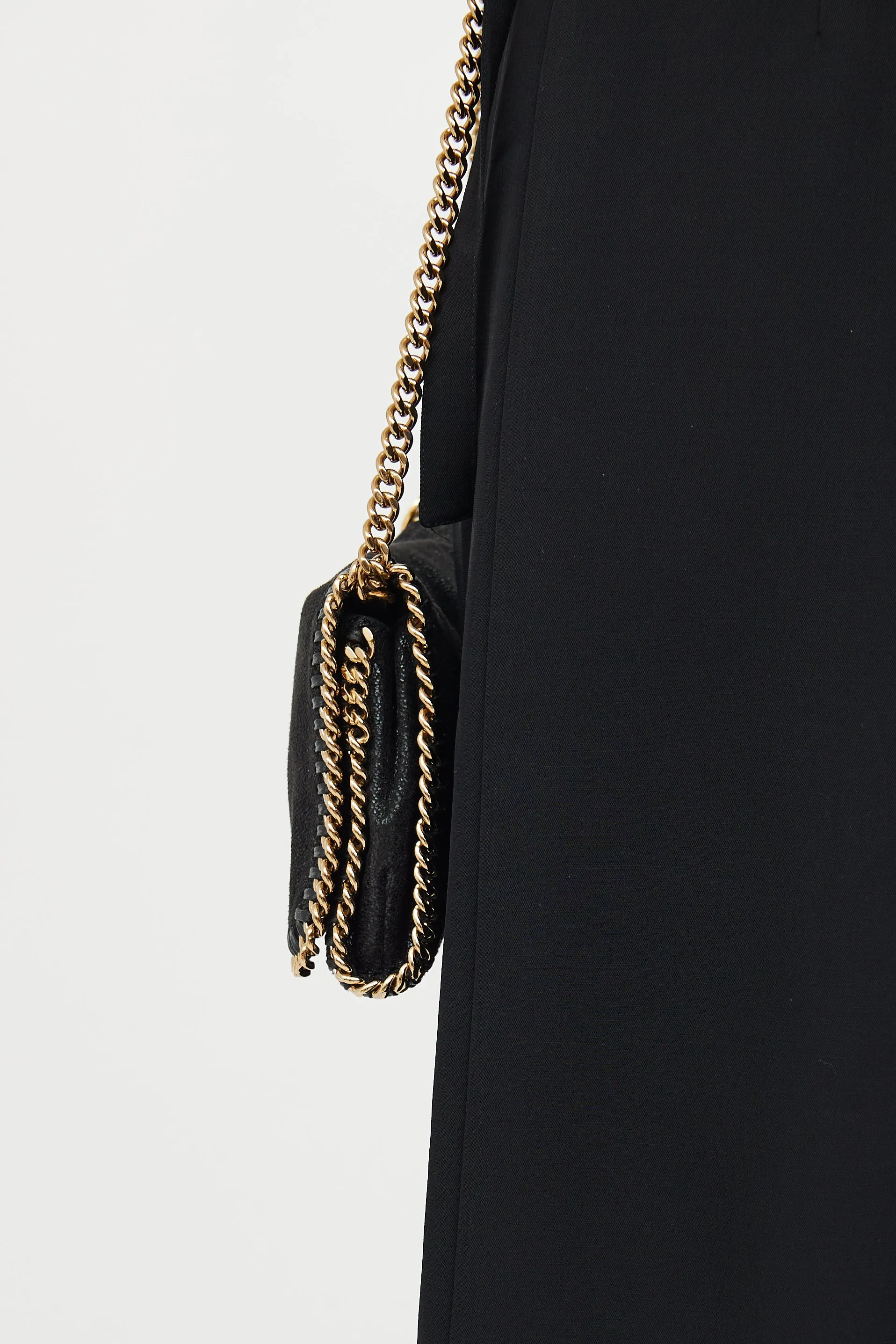 Black & Gold Mini Falabella Shoulder Bag