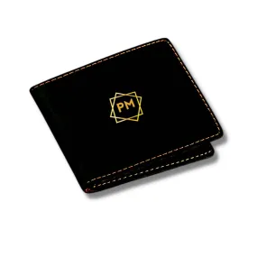 Black Customised Wallets for Him Personalized Gift  - Initials