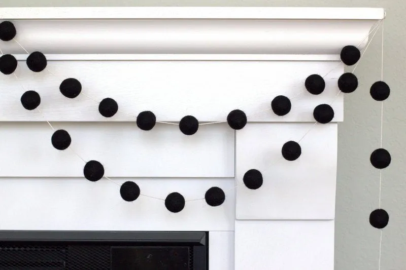 Black Felt Ball Garland