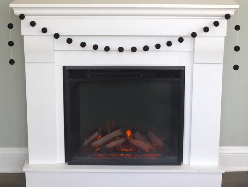 Black Felt Ball Garland