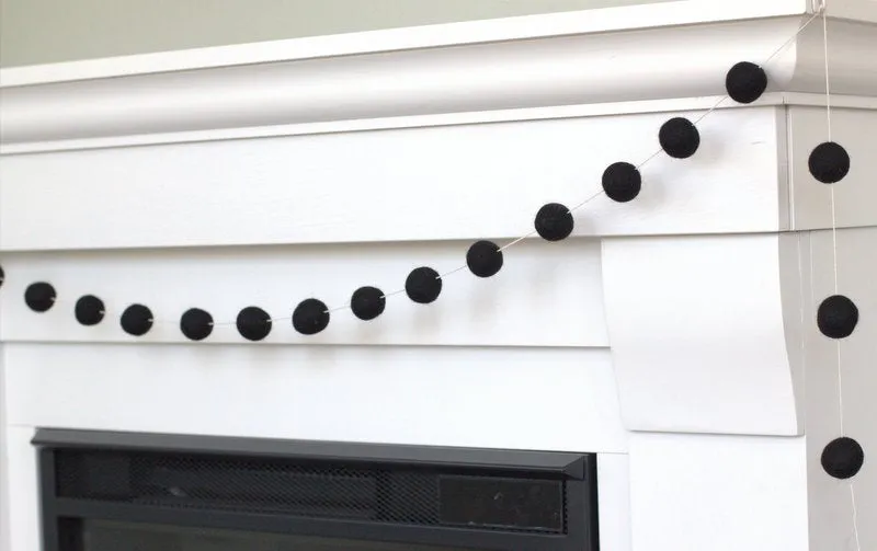 Black Felt Ball Garland