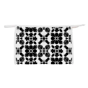 Black Hawaiian Quilt Cosmetic Bag