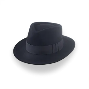 Black Jazz Fedora Hat with Shark Gills Hatband | The Axel