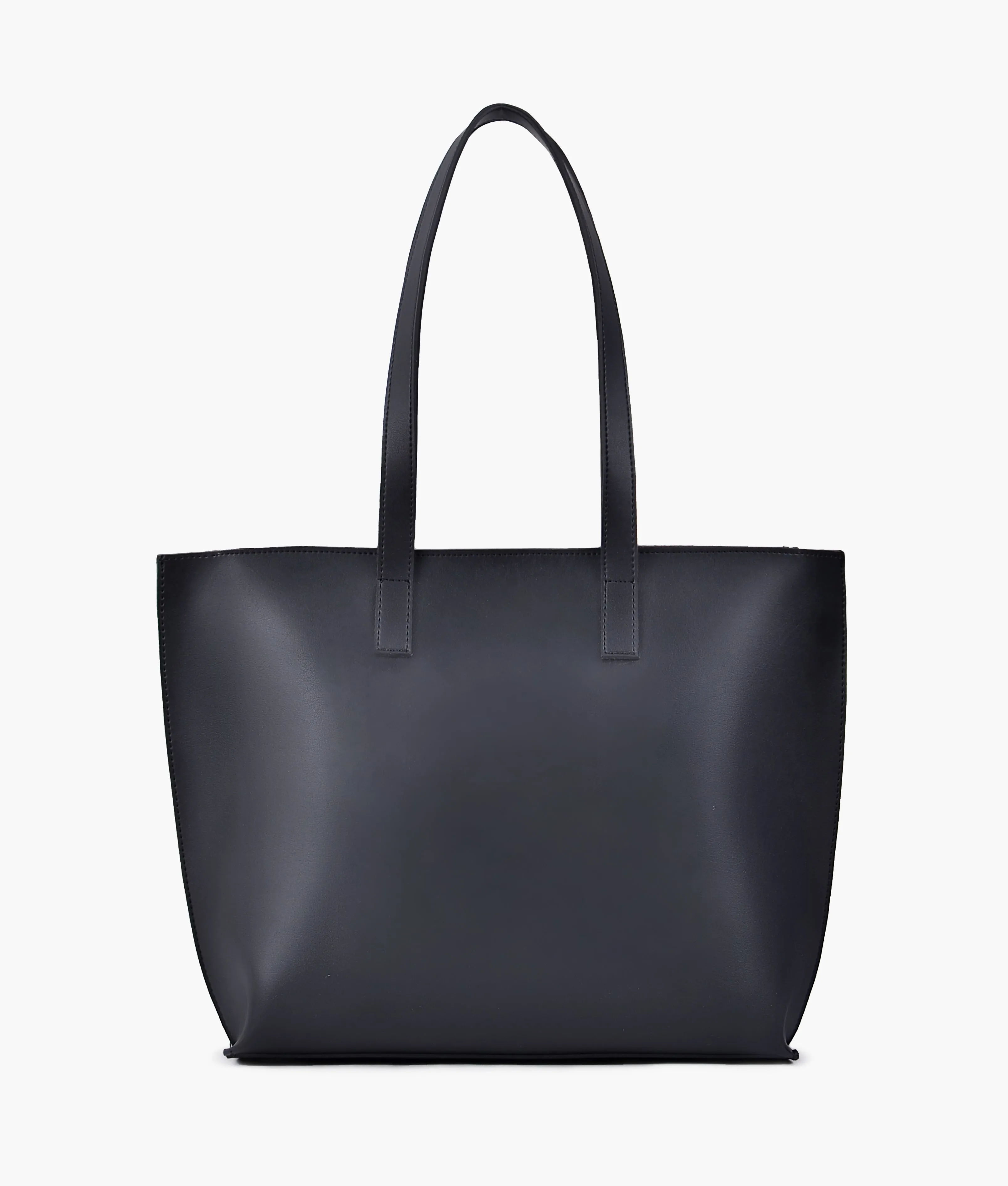 Black long handle tote bag