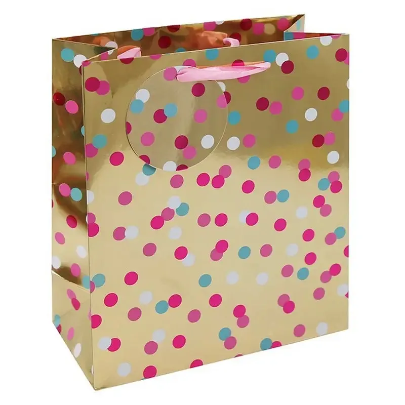 Blue & Pink Spots Gift Bags - Available in Medium, Large & XLarge