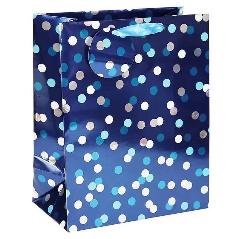 Blue & Pink Spots Gift Bags - Available in Medium, Large & XLarge