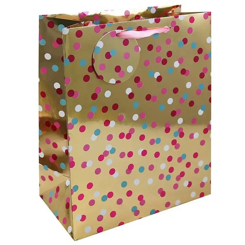 Blue & Pink Spots Gift Bags - Available in Medium, Large & XLarge