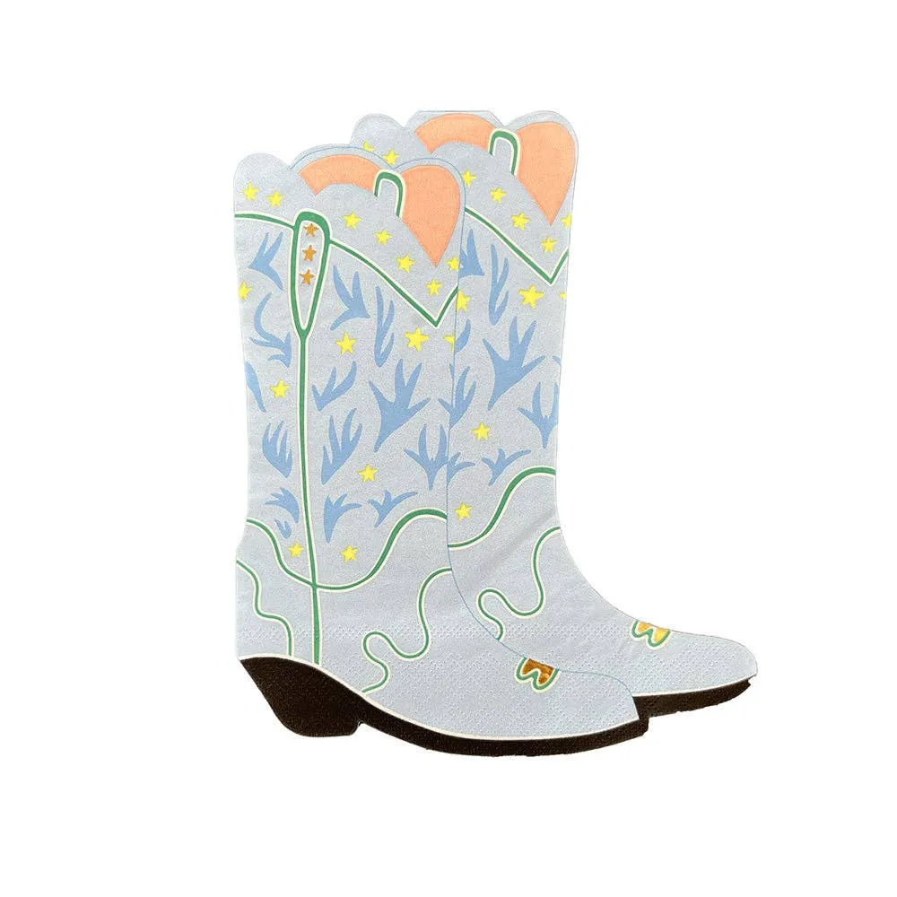 BLUE COWGIRL BOOT SHAPED NAPKINS