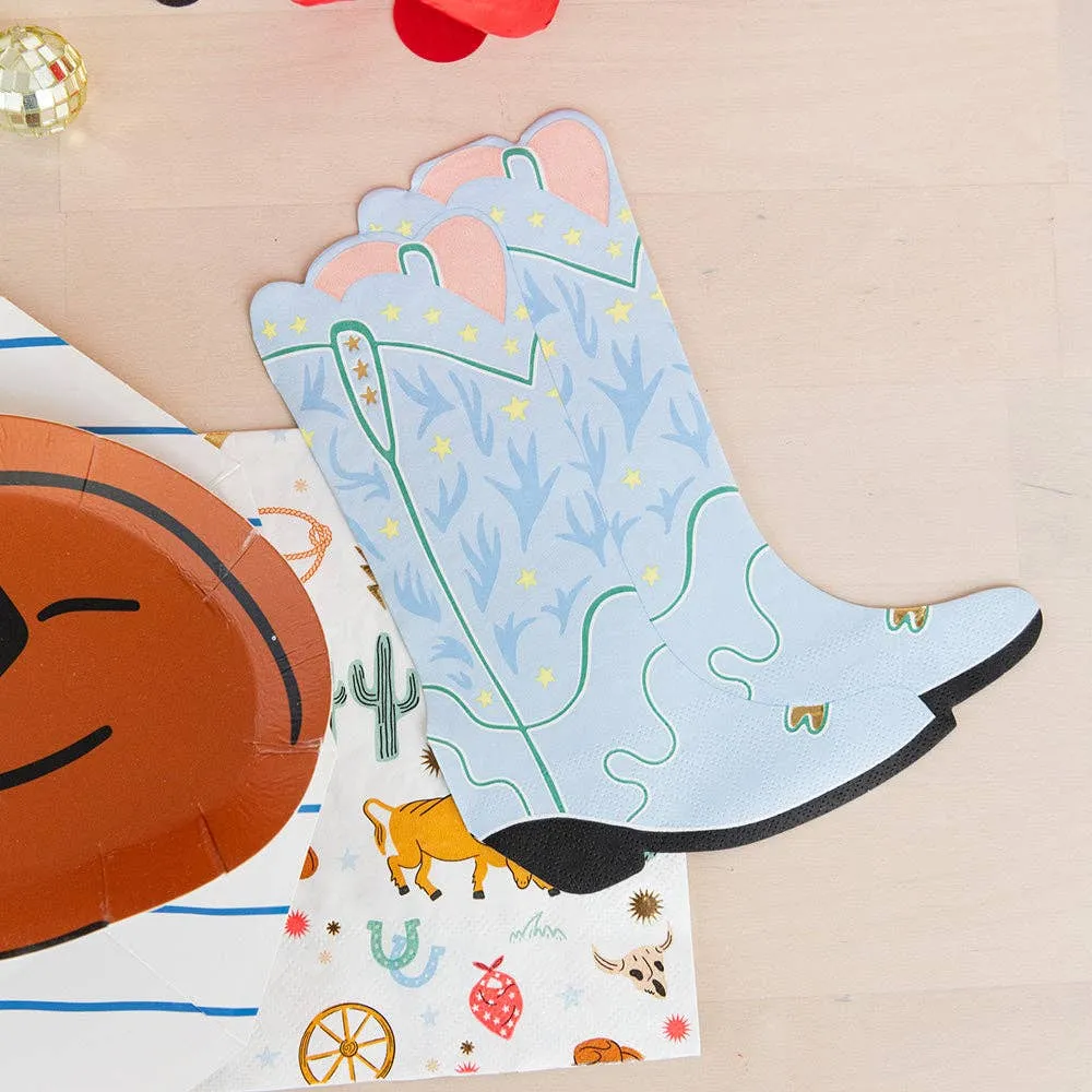 BLUE COWGIRL BOOT SHAPED NAPKINS