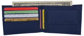 Blue Kids Nylon Card ID Holder with Coin Pocket Bifold Boys Wallet NEW