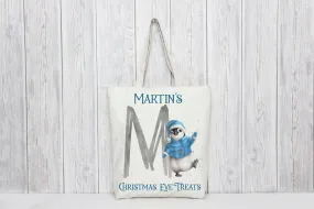 Blue Penguin Christmas Eve Bag