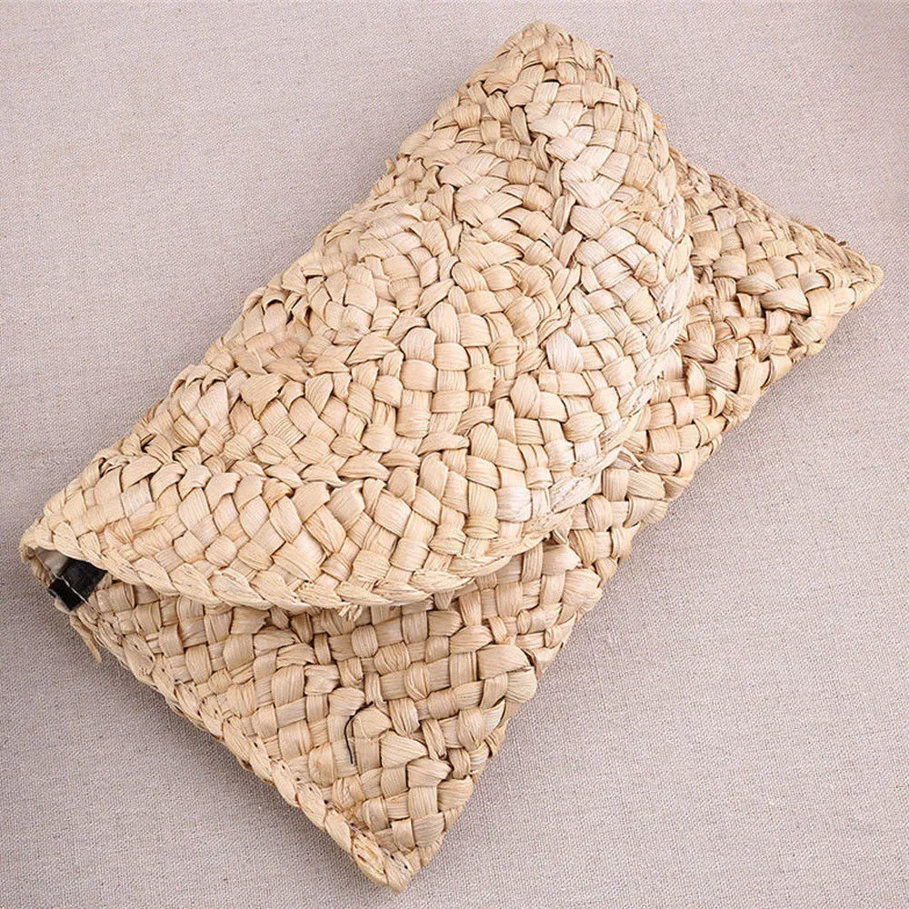 Bohemian Style Casual Ladies' Handmade Straw Bag Made Of Corn Peels