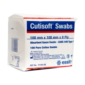 BSN Medical Cutisoft  Swabs Gauze 100 x 100 8 Ply 100 Pure Cotton Swabs