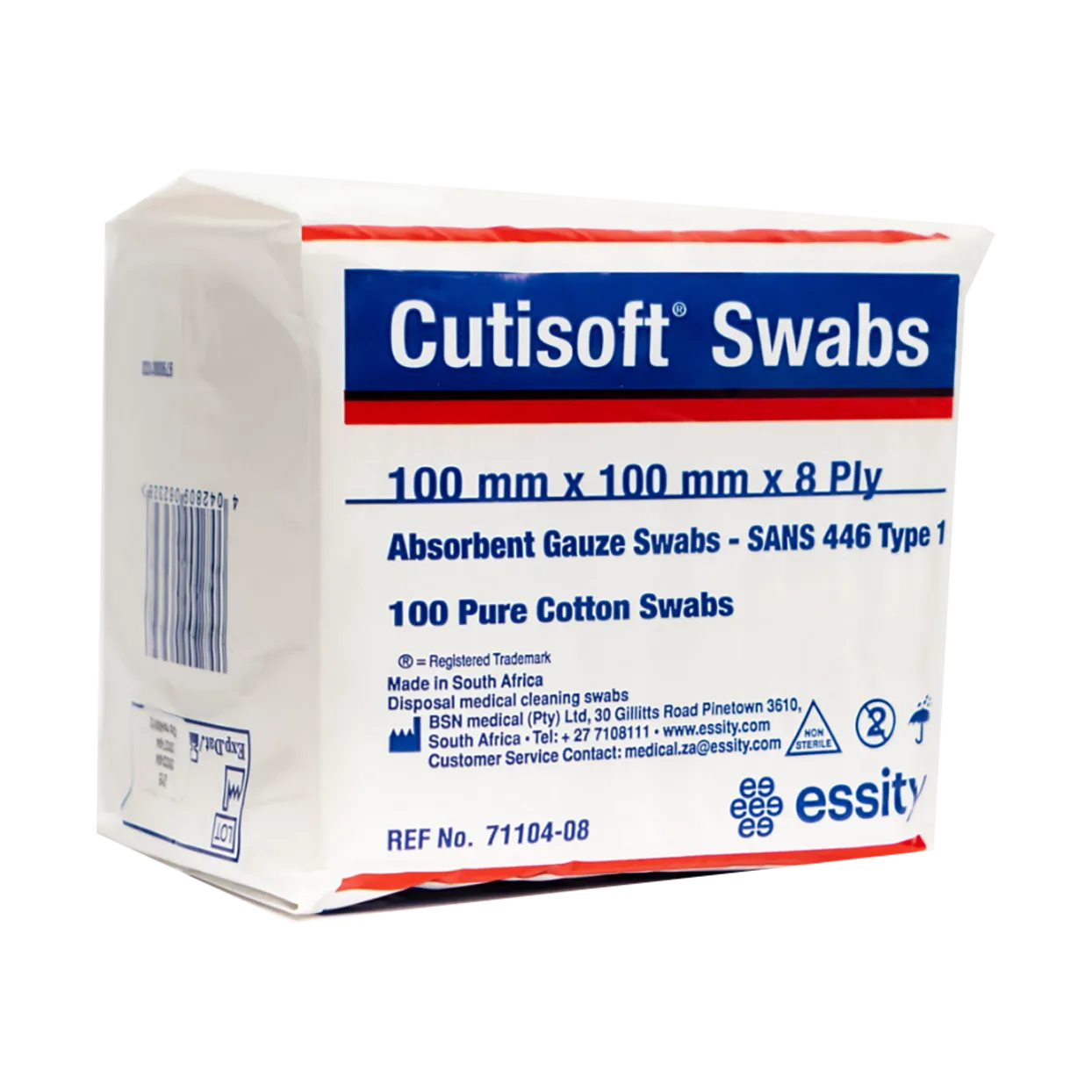 BSN Medical Cutisoft  Swabs Gauze 100 x 100 8 Ply 100 Pure Cotton Swabs