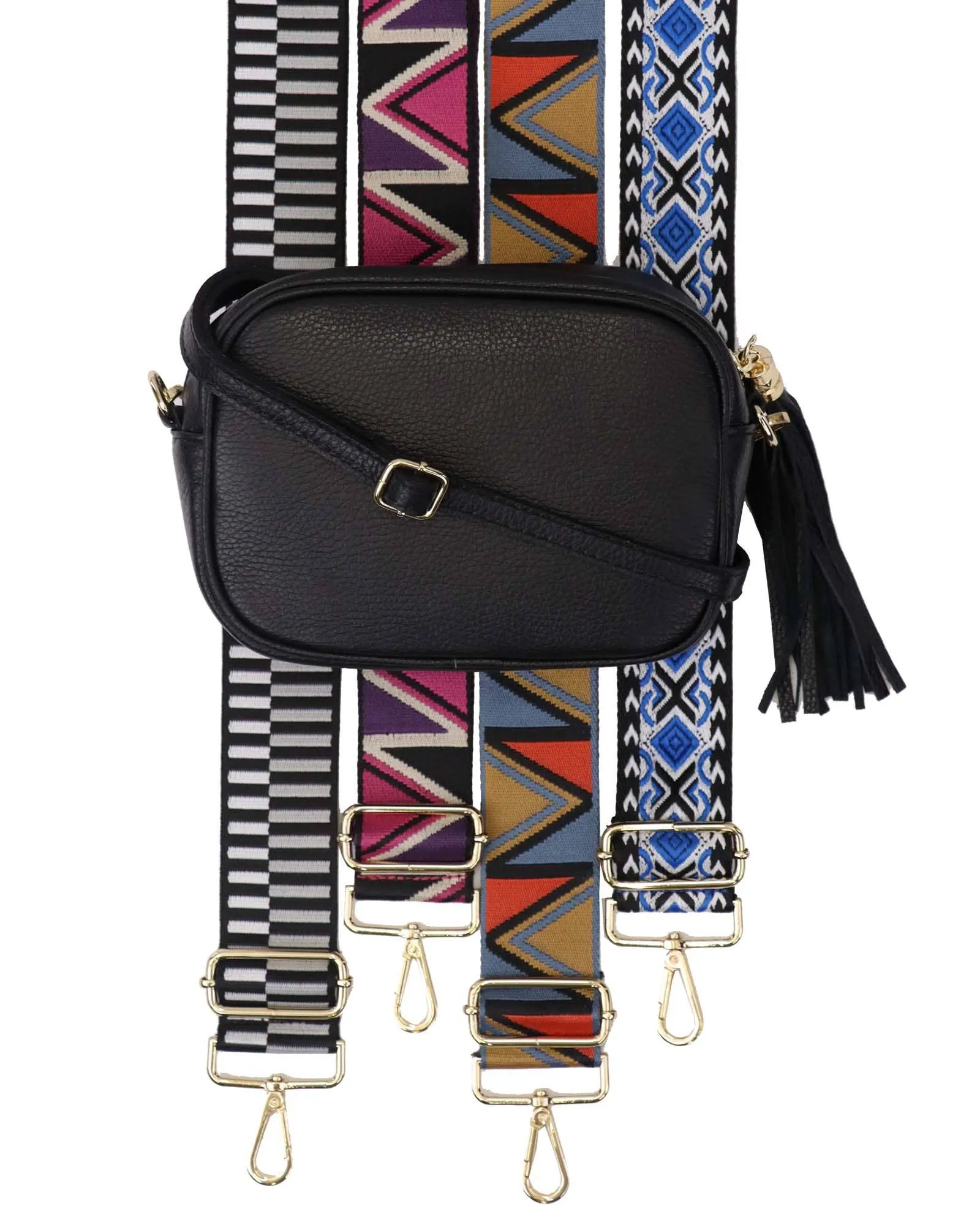 Cadenza Tassel Crossbody Leather Camera Bag: Ultraviolet