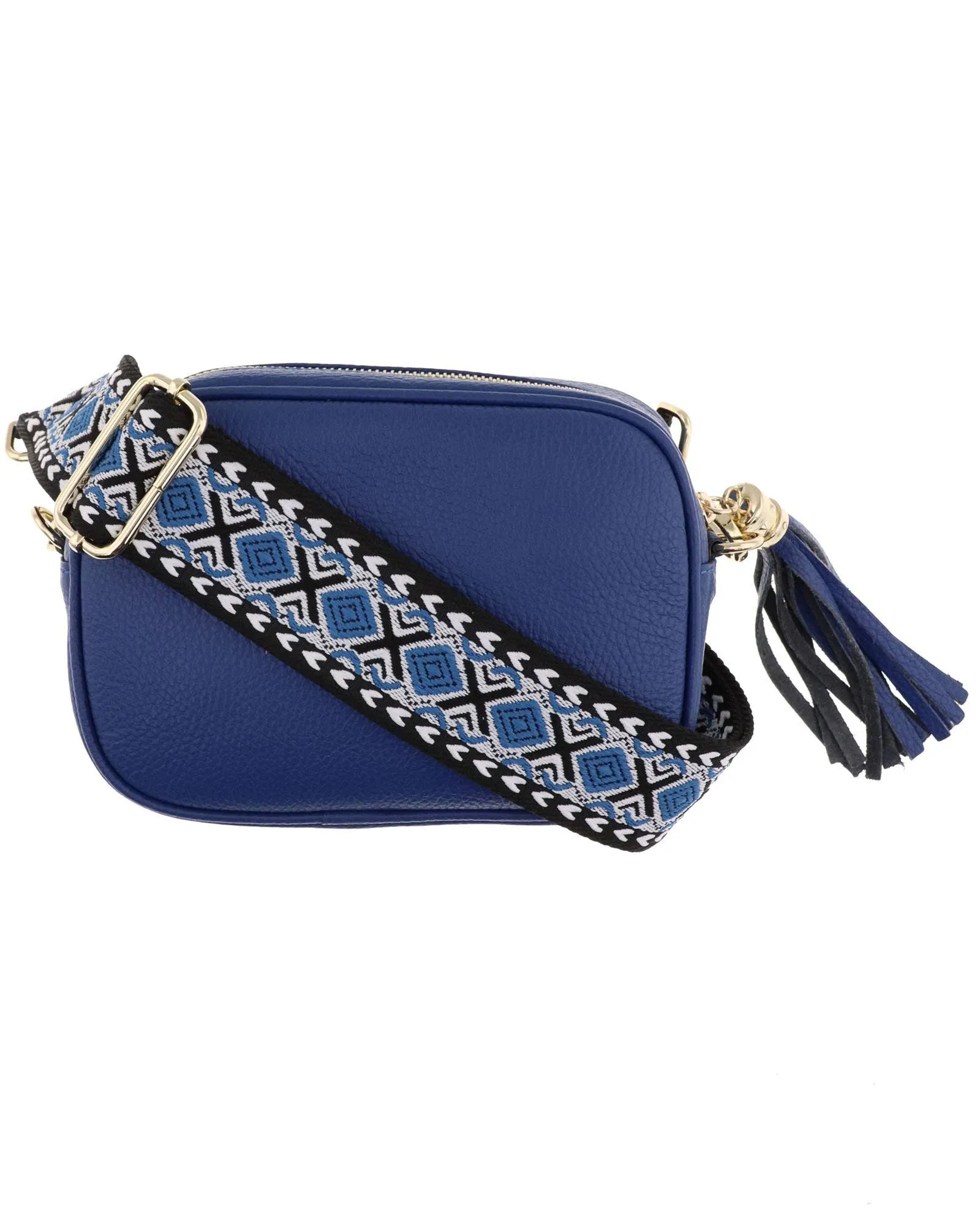 Cadenza Tassel Crossbody Leather Camera Bag: Ultraviolet