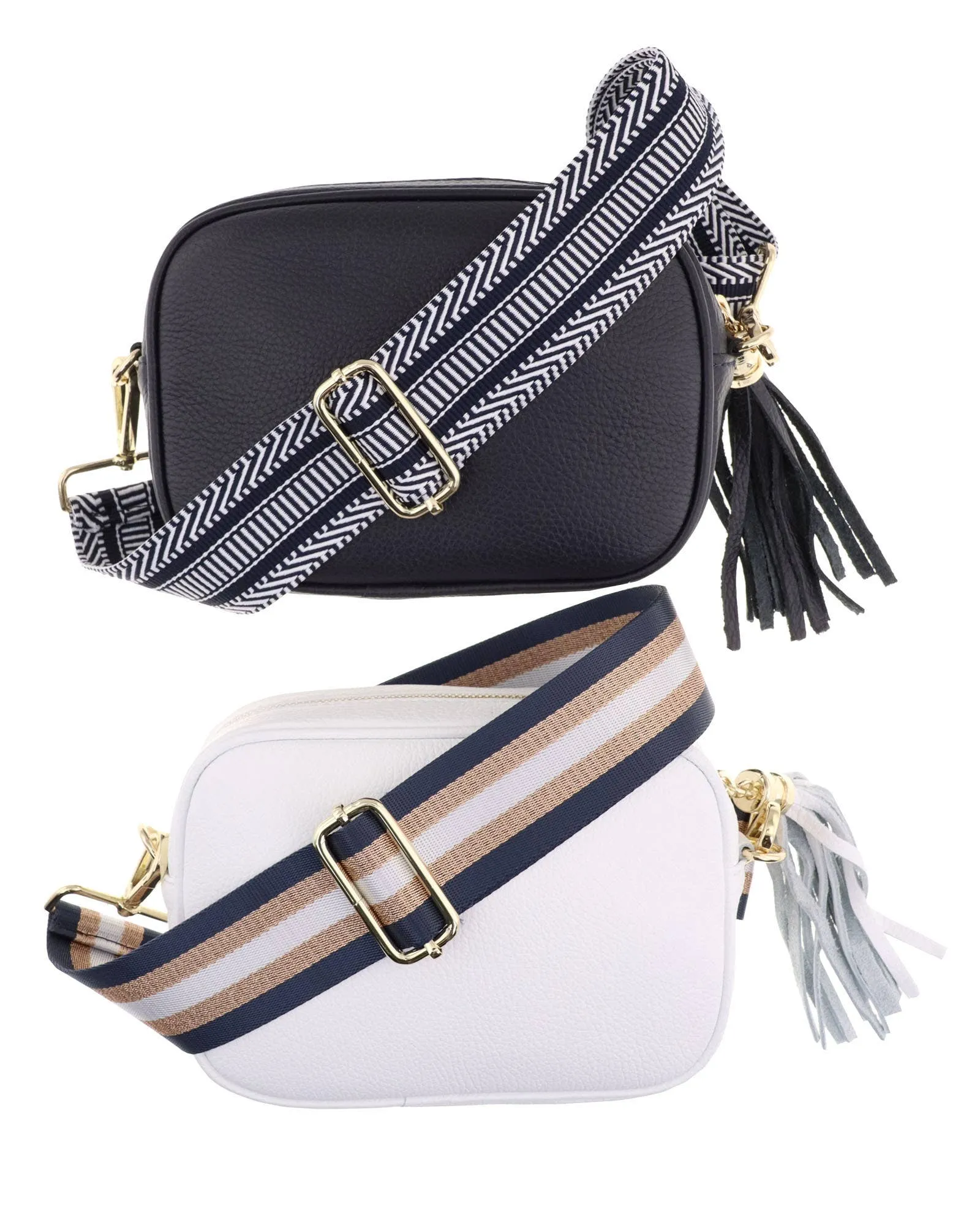 Cadenza Tassel Crossbody Leather Camera Bag: Ultraviolet