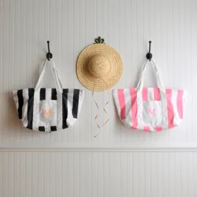 Candy Striped Beach Tote Bag